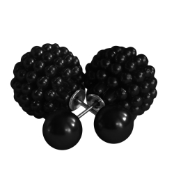 Modeschmuck Doppelperlen Ohrstecker Ohrringe mit kleinen Perlen