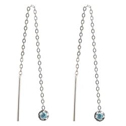 Durchzieher 925 Sterling Silber mit Zirkonia in verschiedenen Farben und Größen