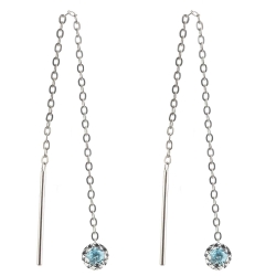 Durchzieher 925 Sterling Silber mit Zirkonia in verschiedenen Farben und Größen