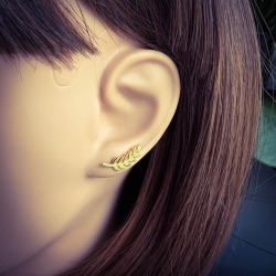 Ear Climber 925 Sterling Silber vergoldet Zweig Ohrstecker Ohrklemme