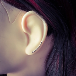 Gekurvte simple Ear Climber 925 Sterling Silber Ohrstecker Ohrklemme