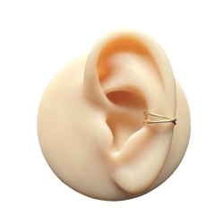 Ear Cuff 925 Sterling Silber Ohrklemme gekreuzte Ohrmanschette vergoldet