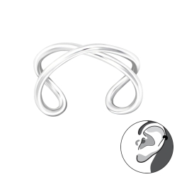 Ear Cuff 925 Sterling Silber Ohrklemme gekreuzte Ohrmanschette