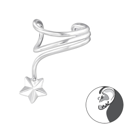 Ear Cuff 925 Sterling Silber Ohrklemme mit Stern