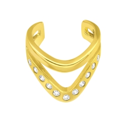 Ear Cuff 925 Sterling Silber vergoldet Ohrmanschette Zirkonia besetzt