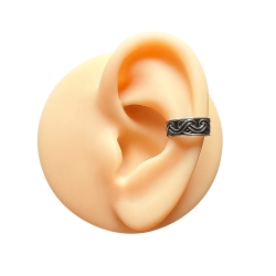Ear Cuff 316L Chirurgenstahl geschwärzt mit keltischem Knotenmuster