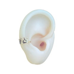 925 Sterling Silber geschwärzte Ohrmanschette mit Krone Ear Cuff Ohrklemme