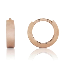 Edelstahl Klappcreolen roséfarbend Ohrringe 13 mm