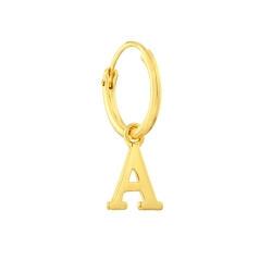 Einzelcreole 585 Gelbgold Ohrring für Initialen Buchstabe A