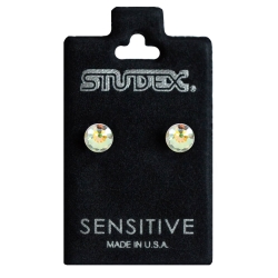 Chirurgenstahl Ohrstecker mit Kristallkugel 4mm in Aurora Borealis Studex Sensitive