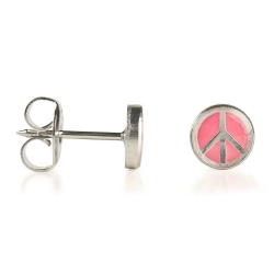 Studex Erstohrstecker Chirurgenstahl mit Peace Zeichen in pink Studex System 75