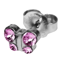 Erstohrstecker Chirurgenstahl Schmetterling in pink Studex System 75