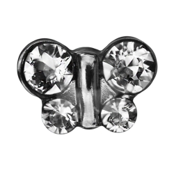 Erstohrstecker Chirurgenstahl Schmetterling in transparent Studex System 75