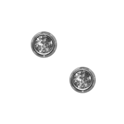 Erstohrstecker Set - 12 Paar Chirurgenstahl Ohrstecker Zarge mit Stein in transparent 4mm