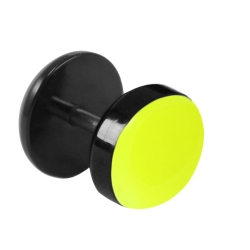 Fake Plug Ohrstecker Emaille in leuchtendem gelb