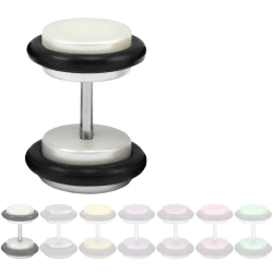Fake Plug Ohrstecker Shiny Pastel weiß 10mm