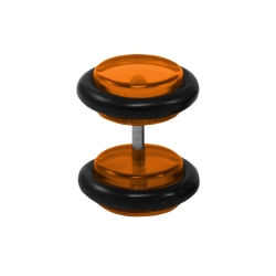 Fake Plug Ohrstecker in orange 6 mm