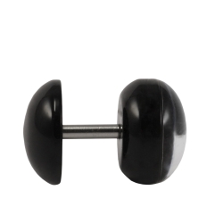 Fake Plug Ohrstecker schwarz Carbonfaser in verschiedenen Farben und Größen