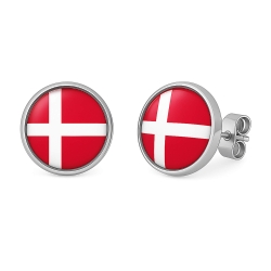 Flaggen Ohrringe Fahnen Ohrstecker 316L Chirurgenstahl Dänemark