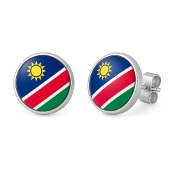 Flaggen Ohrringe Fahnen Ohrstecker 316L Chirurgenstahl Namibia