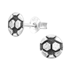 Fußball Ohrringe Ohrstecker 925 Sterling Silber