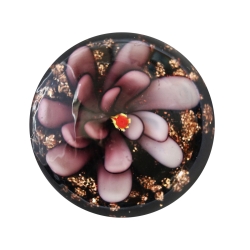 Cabochon Klebstein mit lilaner Blume 20mm