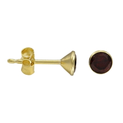 Ohrstecker 333er Gelbgold mit Granat