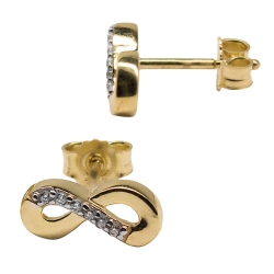 Ohrstecker Ohrringe Unendlichkeit 333er Gelbgold mit Zirkonia