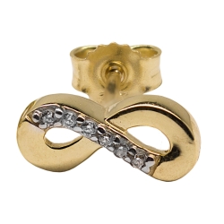 Ohrstecker Ohrringe Unendlichkeit 333er Gelbgold mit Zirkonia