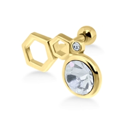 Helix Ohrpiercing Wabenförmig 925 Sterling Silber in verschiedenen Farben mit Kristall