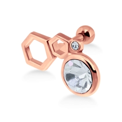 Helix Ohrpiercing Wabenförmig 925 Sterling Silber in verschiedenen Farben mit Kristall