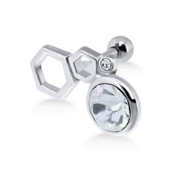 Helix Ohrpiercing Wabenförmig 925 Sterling Silber in verschiedenen Farben mit Kristall
