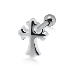 Helix Ohrpiercing 925 Sterling Silber Kreuz Stablänge 6mm Verschlusskugel 3mm