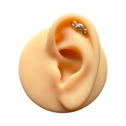 Helix Ohrpiercing 925 Sterling Silber mit Webmuster in verschiedenen Farben