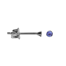 Kelchohrstecker 925 Sterling Silber mit Zirkonia in blau 3mm