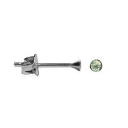 Kelchohrstecker 925 Sterling Silber mit Zirkonia in grün 2mm