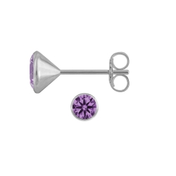 Kelchohrstecker 925 Sterling Silber mit Zirkonia in lila 5mm