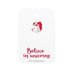 5 x Schmuckkarte 925 Sterling Silber Halskette "Believe in unicorns"