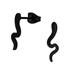Ohrringe Ohrstecker 316L Chirurgenstahl mit Schlange in schwarz