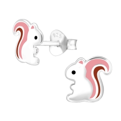 Kinder Ohrringe Ohrstecker 925 Sterling Silber mit Eichhörnchen