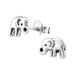 Kinder Ohrringe Ohrstecker 925 Sterling Silber Elefant geschwärzt