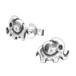 Kinder Ohrringe Elefant geschwärzt Ohrstecker 925 Sterling Silber