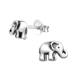 Kinder Ohrringe geschwärzter Elefant Ohrstecker 925 Sterling Silber