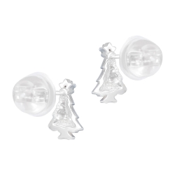 Kinder Ohrringe Ohrstecker Weihnachtsbaum 925 Sterling Silber Tannenbaum mit Zirkonia