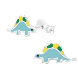 Kinder Dinosaurier Ohrringe 925er Sterling Silber Ohrstecker Stegosaurus