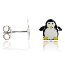 Kinderohrstecker 925 Sterling Silber mit Pinguin