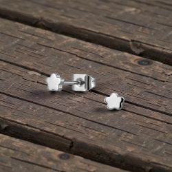 Titan Ohrringe Ohrstecker mit Kleeblatt 3,5mm