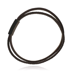 MARTIN1985 Braunes Modisches Armband Unisex Damen Herren mit magnetischem Edelstahlverschluss Geschenkverpackung