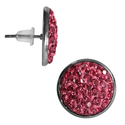 Kristalliner Modeschmuck Ohrstecker in pink