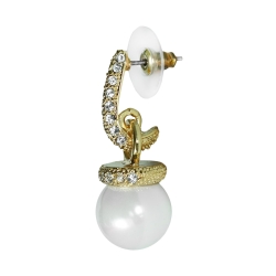 Modeschmuck Ohrstecker mit Perlenanhänger Ohrringe